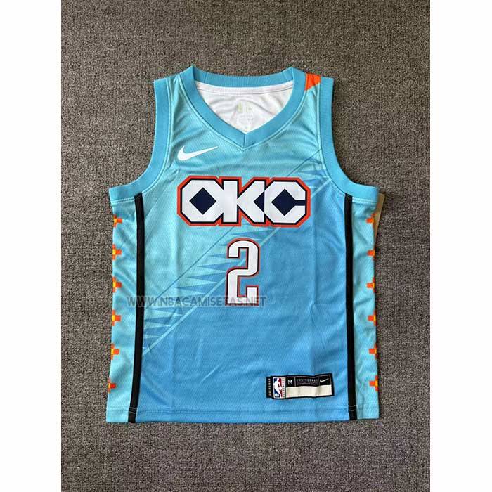 Camiseta Nino Oklahoma City Thunder Shai Gilgeous Alexander NO 2 Ciudad 2018-19 Azul